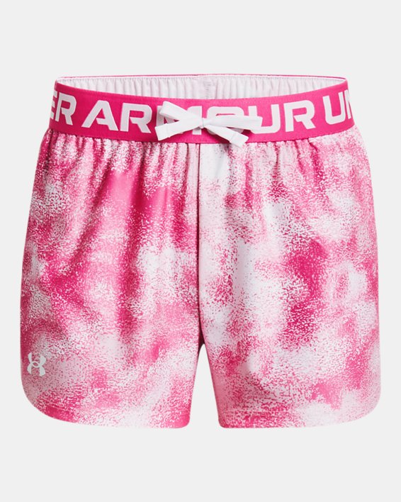 Girls' UA Play Up Printed Shorts in Pink image number 0